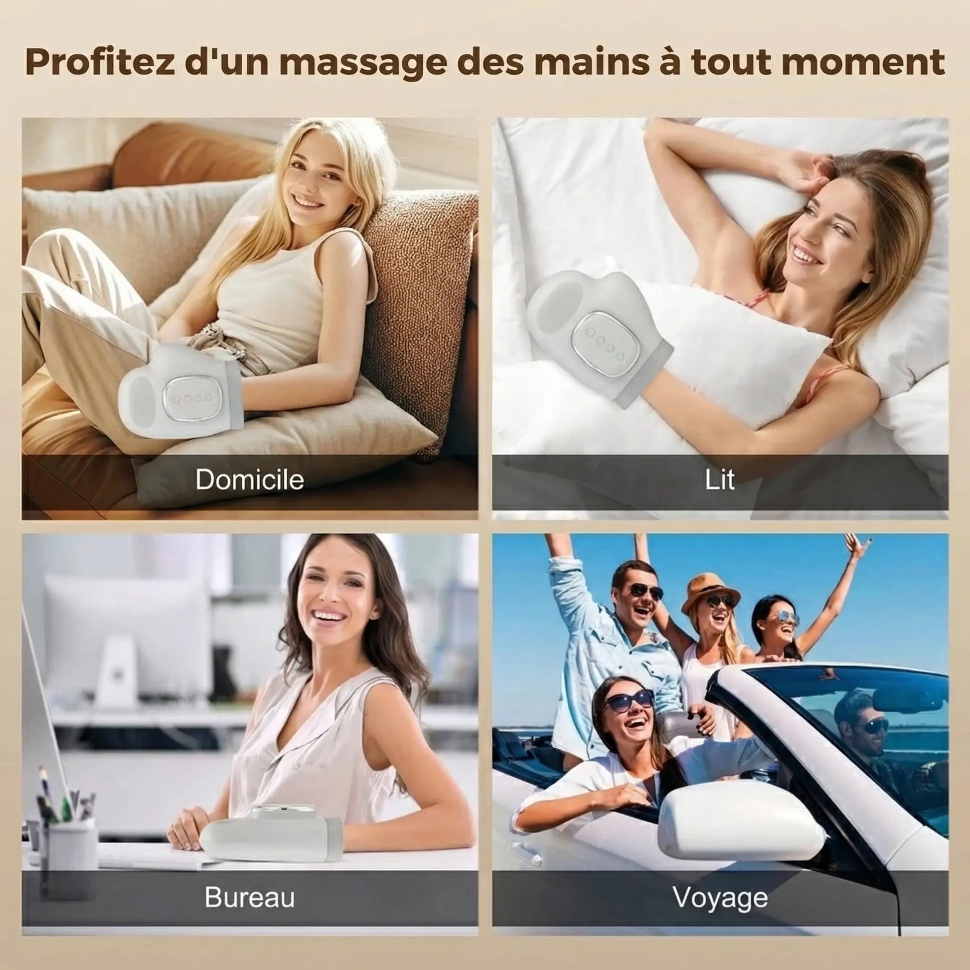Masseur électrique pour les mains - masseur pour le canal carpien, le poignet et les doigts - Purmental
