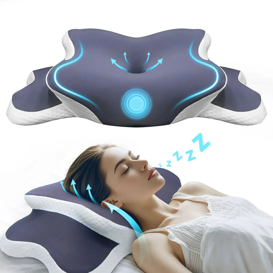 Oreiller cervical - Oreiller ergonomique en mousse à mémoire de forme - Purmental
