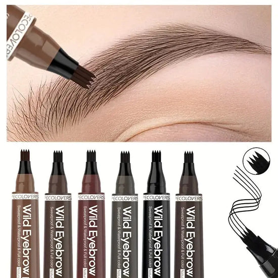 PECOLOVERS - Crayon à sourcils étanche, 4 pointes fendues