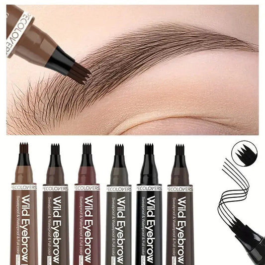 PECOLOVERS - Crayon à sourcils étanche, 4 pointes fendues