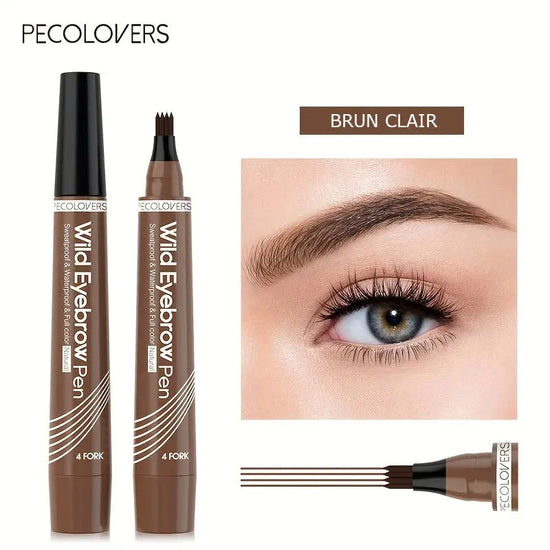 PECOLOVERS - Crayon à sourcils étanche, 4 pointes fendues Purmental