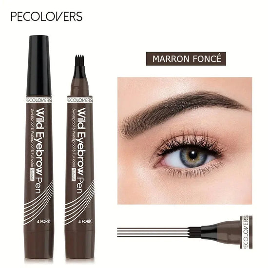 PECOLOVERS - Crayon à sourcils étanche, 4 pointes fendues Purmental