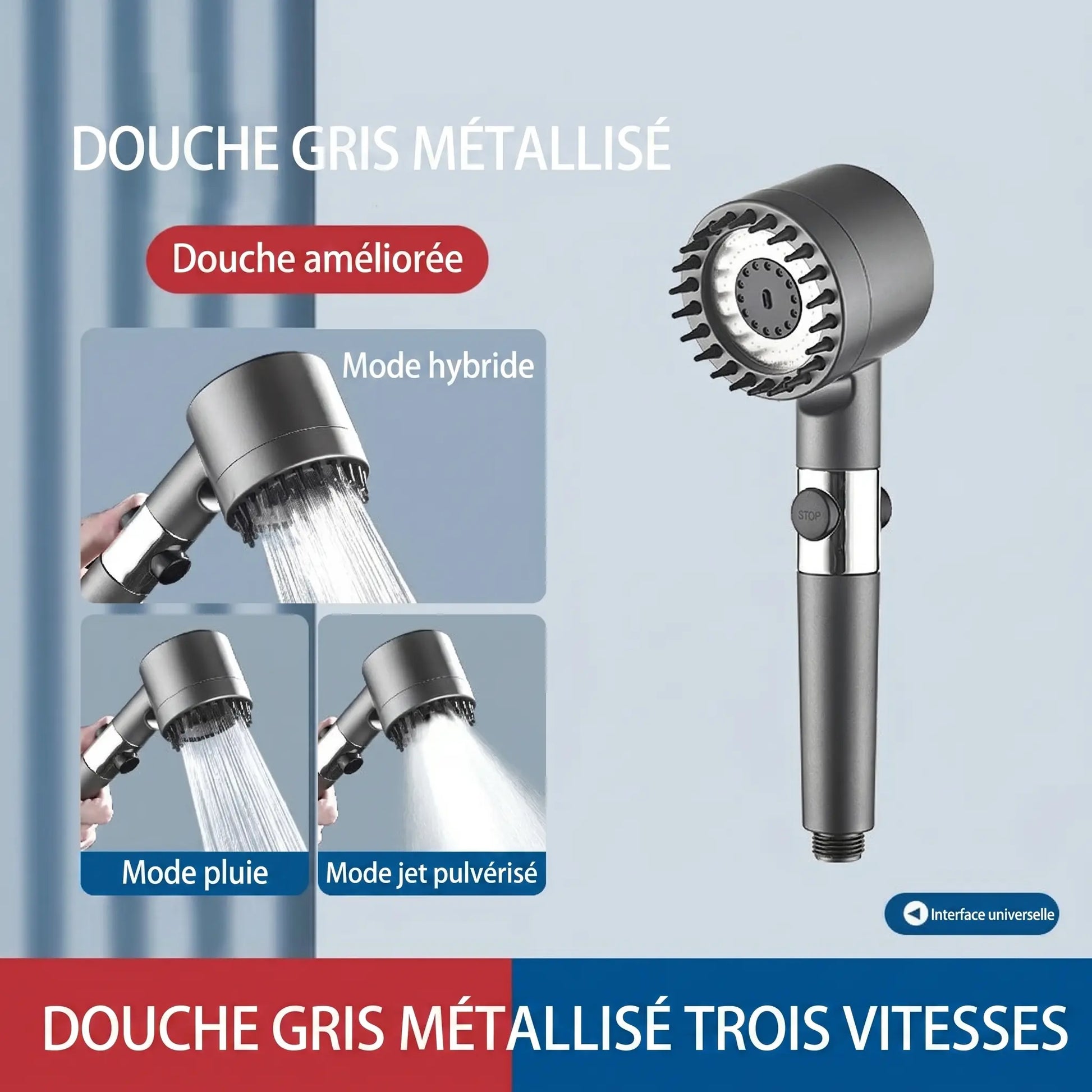 Pommeau de Douche Filtrant Haute Pression – Eau Plus Pure, Jet Plus Puissant & Massage Relaxant - Purmental