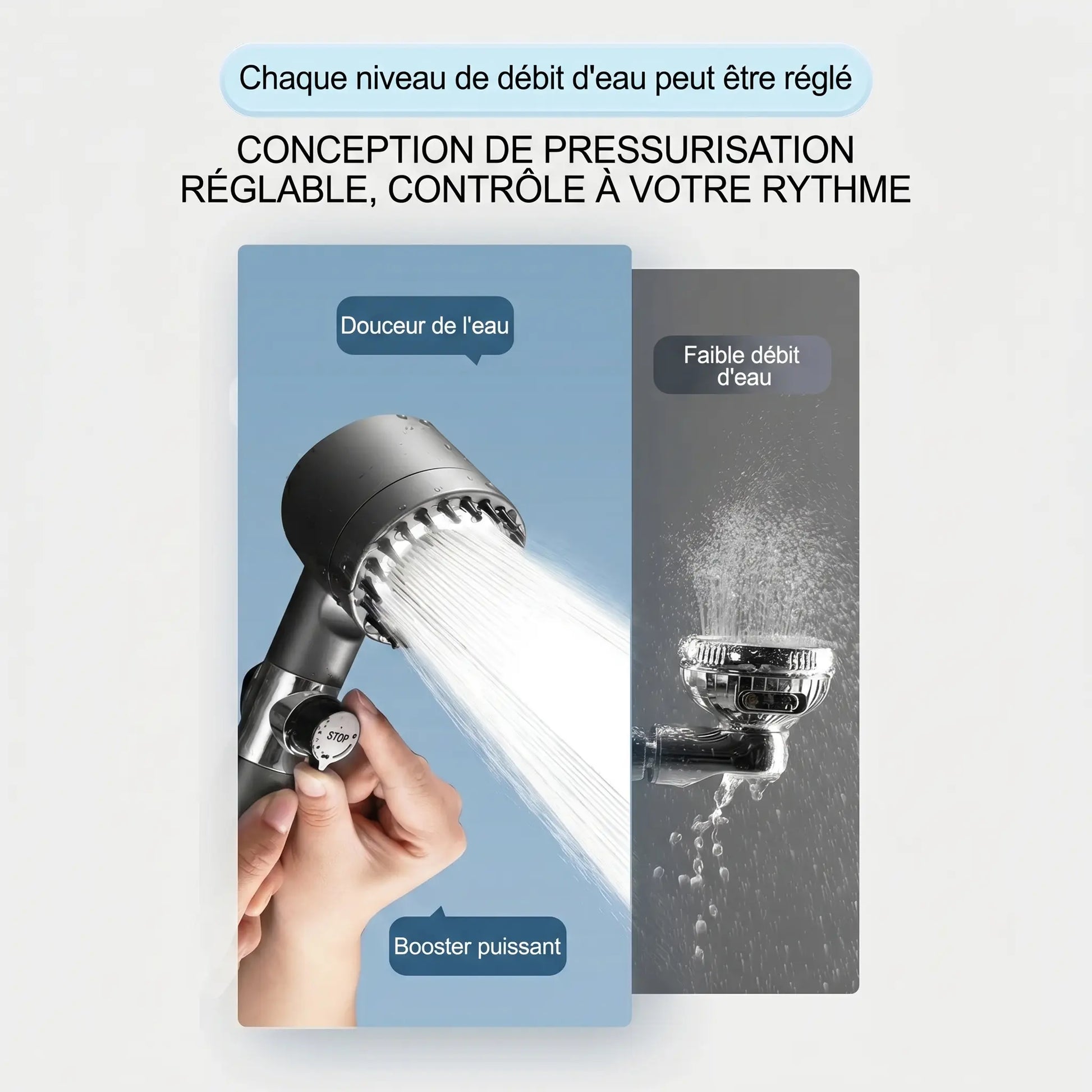 Pommeau de Douche Filtrant Haute Pression – Eau Plus Pure, Jet Plus Puissant & Massage Relaxant - Purmental
