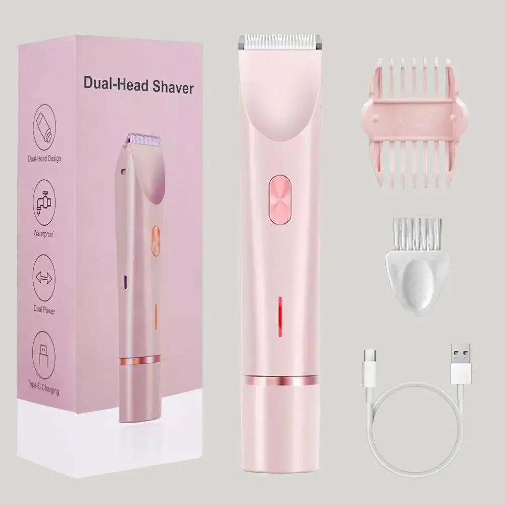 Rasoir électrique pour femmes - Étanche, double tête 2 en 1 - Purmental