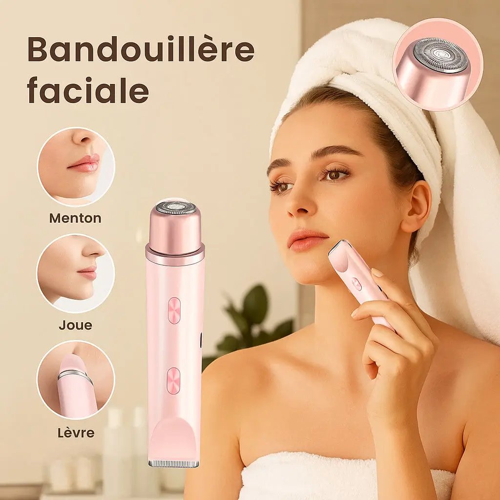 Rasoir électrique pour femmes - Étanche, double tête 2 en 1 - Purmental