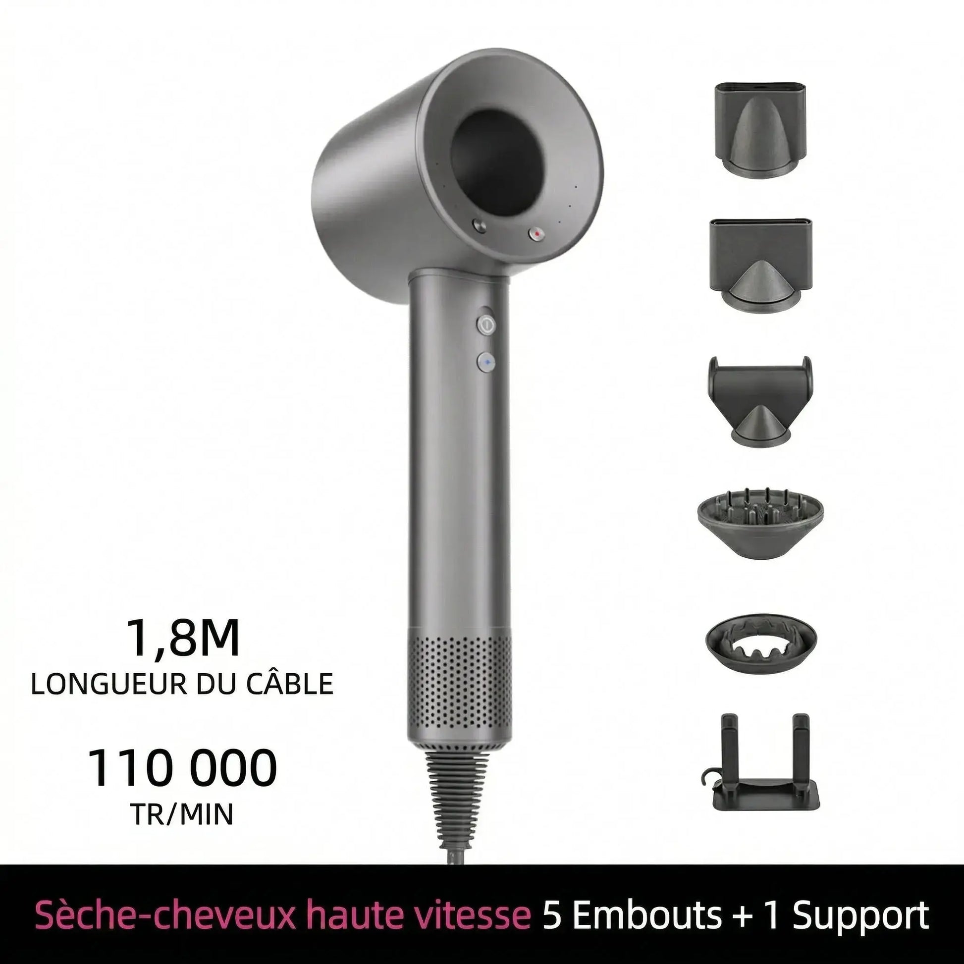 Sèche Cheveux Professionnel Ionique – Puissant, Léger et Rapide - Purmental