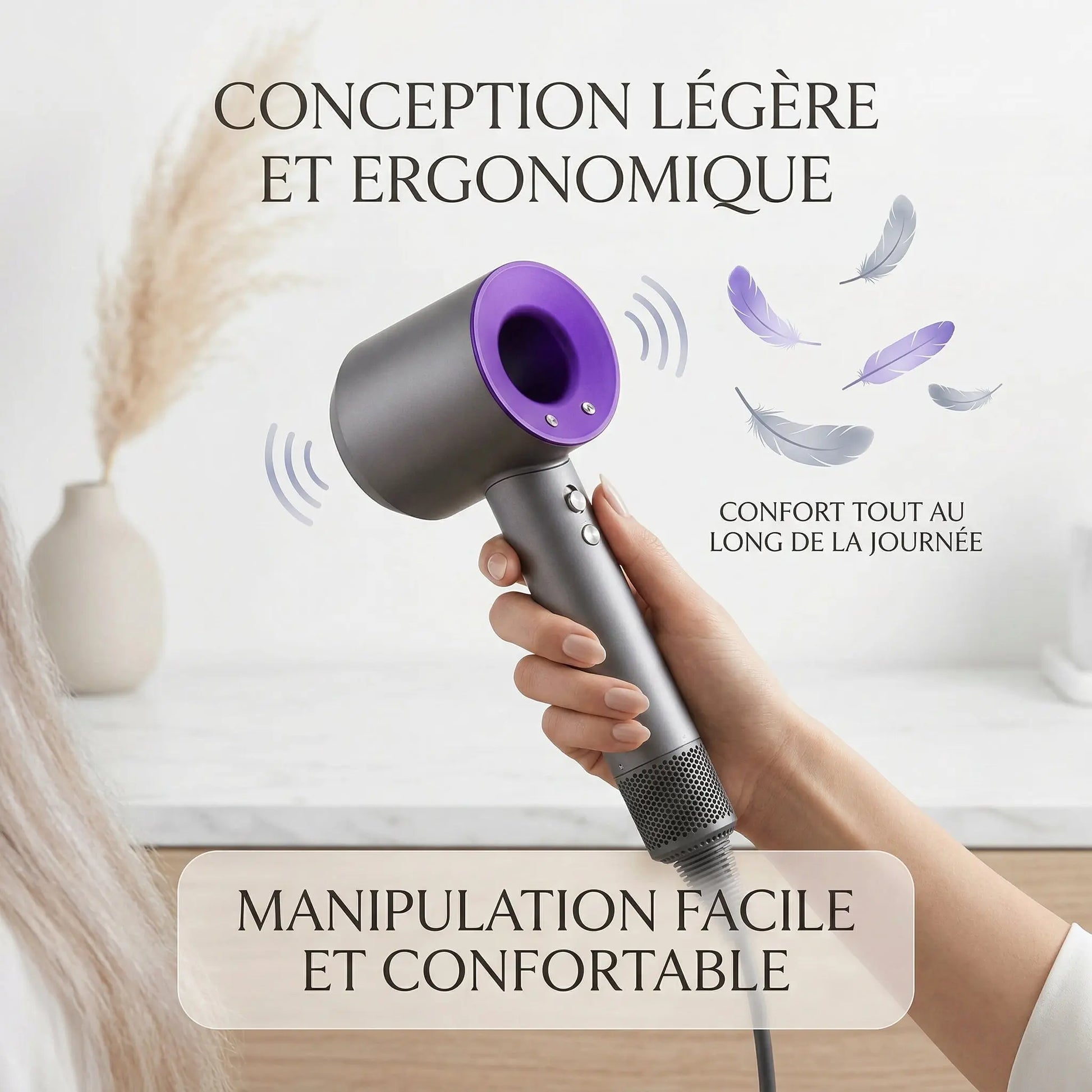 Sèche Cheveux Professionnel Ionique – Puissant, Léger et Rapide - Purmental