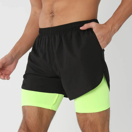 Short de Course Homme 2025 - Short d'été et de sport 2 en 1 séchage rapide