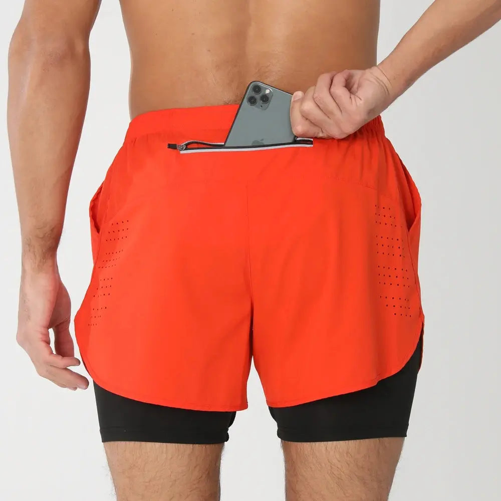 Short de Course Homme 2025 - Short d'été et de sport 2 en 1 séchage rapide