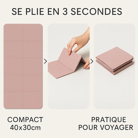 Tapis de yoga pliable écologique en TPE, pour voyage Purmental