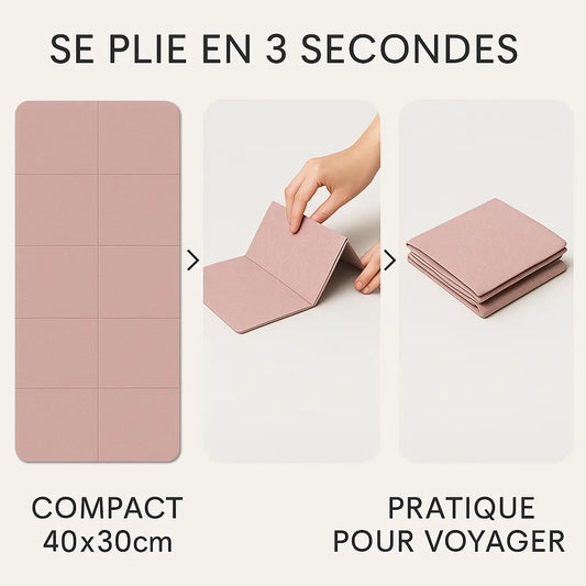 Tapis de yoga pliable écologique en TPE, pour voyage Purmental