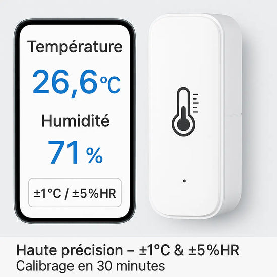 ThermoLink - Capteur de température et d'humidité via application smartphone, moniteur à distance et sans fil Purmental